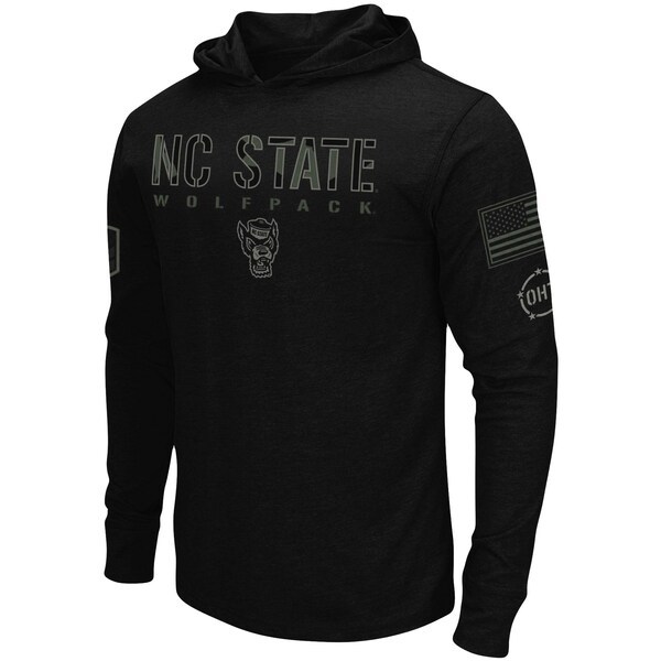 NC State Wolfpack Colosseum OHT Military Appreciation Hoodie Long Sleeve T-Shirt - Black