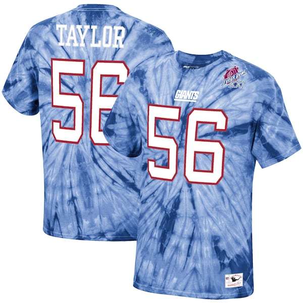 Lawrence Taylor New York Giants Mitchell & Ness Tie-Dye Super Bowl XXI Retired Player Name & Number T-Shirt - Royal