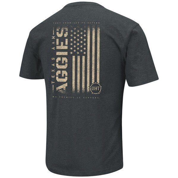 Texas A&M Aggies Colosseum OHT Military Appreciation Flag 2.0 T-Shirt - Heathered Black