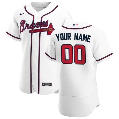 Atlanta Braves Nike Home Authentic Custom Jersey - White