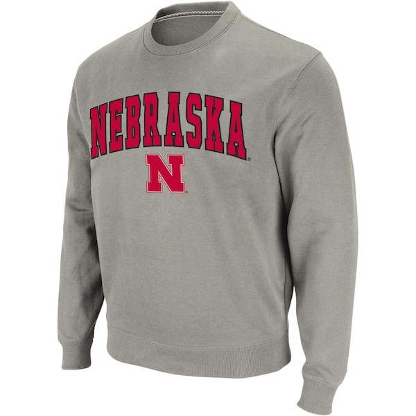 Nebraska Huskers Colosseum Arch & Logo Crew Neck Sweatshirt - Heather Gray