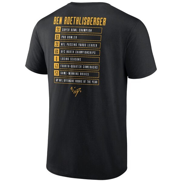 Ben Roethlisberger Pittsburgh Steelers Fanatics Branded Career Stats T-Shirt - Black