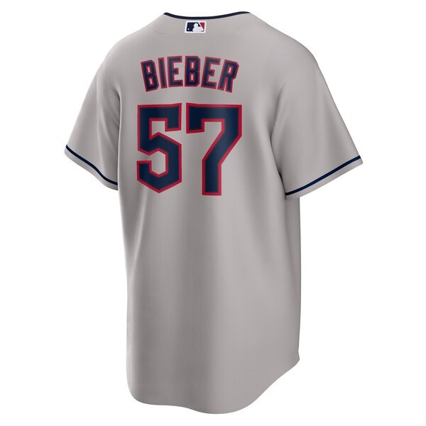 Shane Bieber Cleveland Guardians Nike Road Replica Player Jersey - Gray