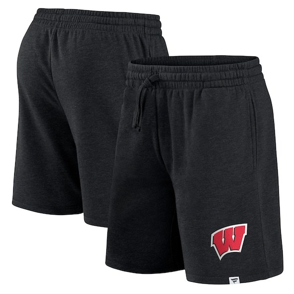 Wisconsin Badgers Fanatics Branded Primary Logo Shorts - Heathered Black