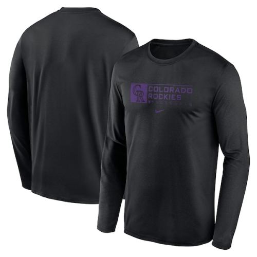 Colorado Rockies Nike Authentic Collection Performance Long Sleeve T-Shirt - Black