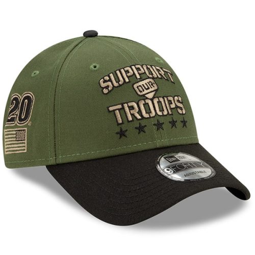 Christopher Bell New Era 9FORTY Support Our Troops Adjustable Hat - Green/Black