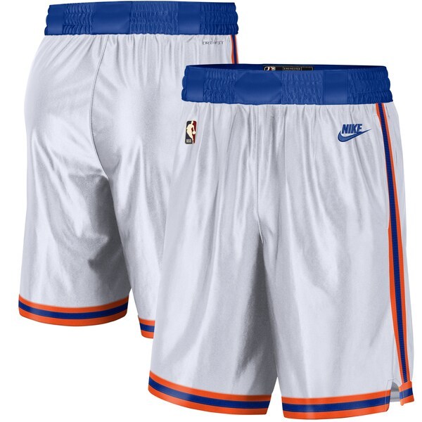 New York Knicks Nike 2021/22 Classic Edition Swingman Performance Shorts - White/Blue