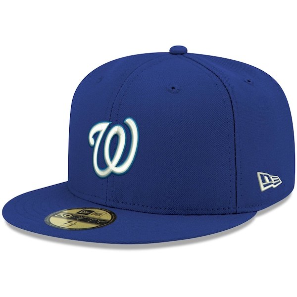 Washington Nationals New Era Logo White 59FIFTY Fitted Hat - Royal