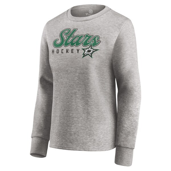 Dallas Stars Fanatics Branded Women's Fan Favorite Script Pullover Sweatshirt - Heathered Gray