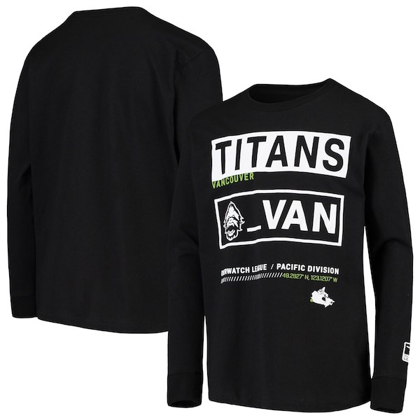 Vancouver Titans Youth Overwatch League Double Down Long Sleeve T-Shirt - Black