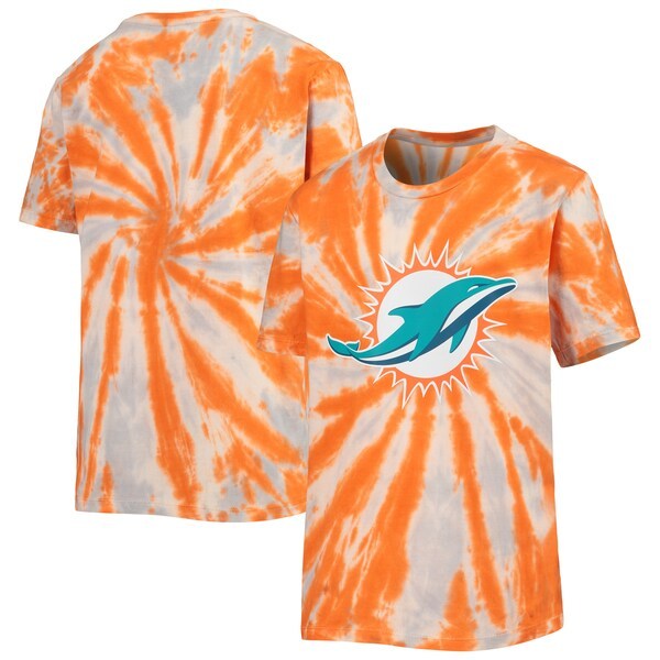 Miami Dolphins Youth Team Tie-Dye T-Shirt - Orange