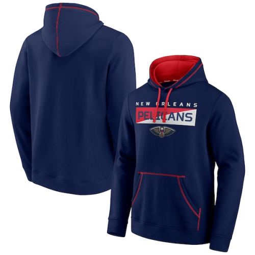 New Orleans Pelicans Fanatics Branded Split The Crowd Pullover Hoodie - Navy/Red