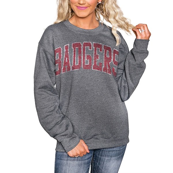 Wisconsin Badgers Women's Kickoff Perfect Pullover Sweatshirt - Charcoal