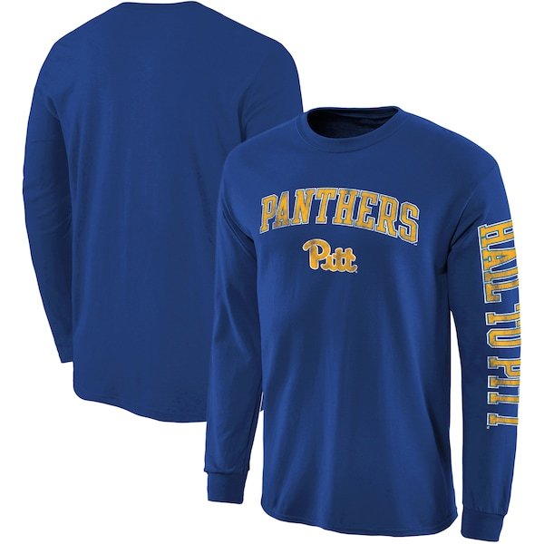 Pitt Panthers Fanatics Branded Arch Over Logo 2-Hit Long Sleeve T-Shirt - Royal