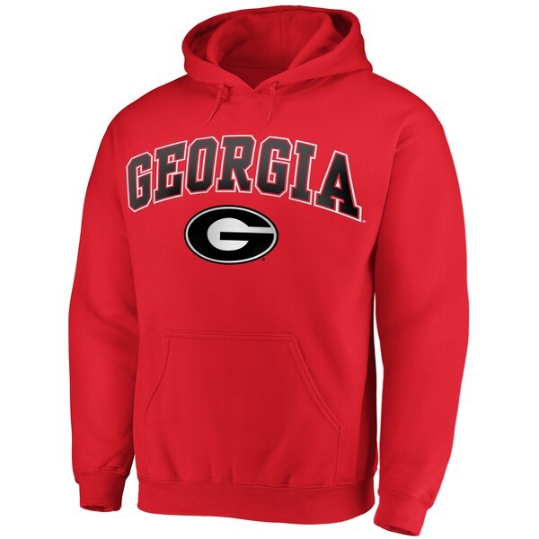 Georgia Bulldogs Fanatics Branded Primary Logo Campus Pullover Hoodie - Red