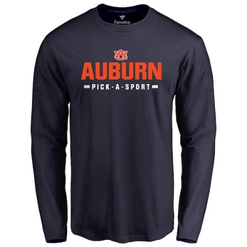 Auburn Tigers Custom Sport Wordmark Long Sleeve T-Shirt - Navy