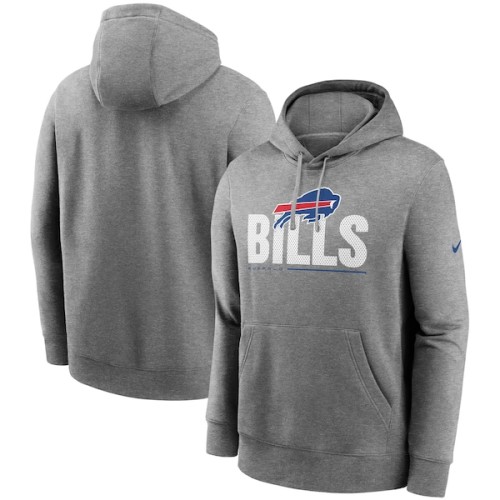 Buffalo Bills Nike Team Impact Club Pullover Hoodie - Heathered Charcoal