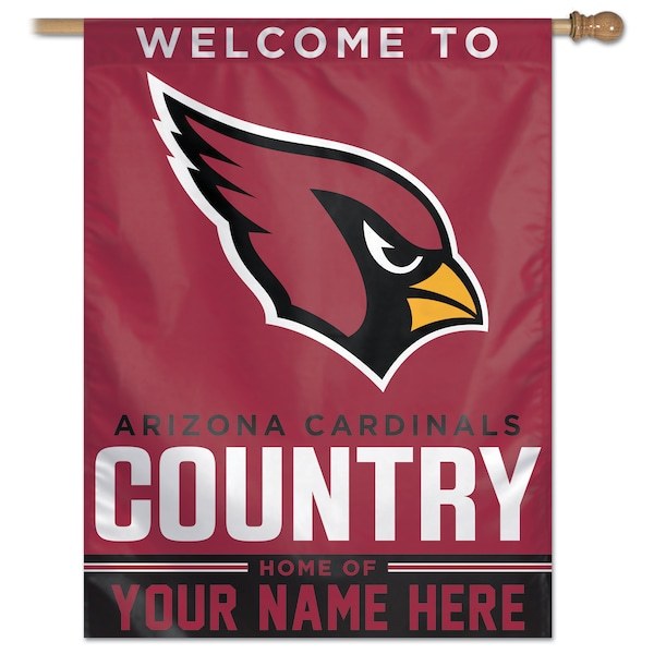 Arizona Cardinals WinCraft Personalized 27'' x 37'' 1-Sided Vertical Banner