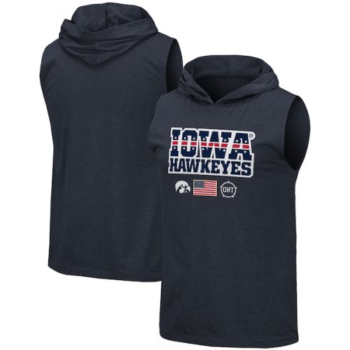 Iowa Hawkeyes Colosseum OHT Military Appreciation Americana Hoodie Sleeveless T-Shirt - Navy