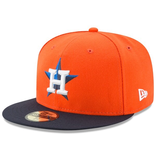 Houston Astros New Era Alternate 60th Anniversary Authentic Collection On-Field 59FIFTY Fitted Hat - Orange/Navy