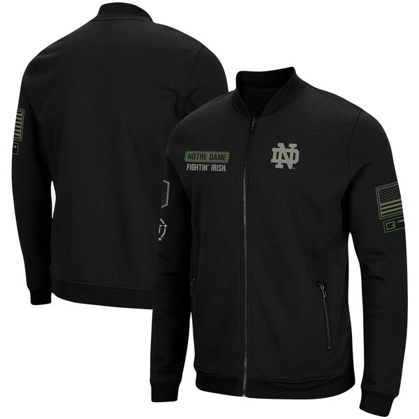 Notre Dame Fighting Irish Colosseum OHT Military Appreciation High-Speed Bomber Full-Zip Jacket - Black