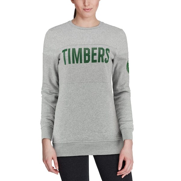 Portland Timbers adidas Women's Team Dominance Long Sleeve Tunic Sweatshirt - Heathered Gray