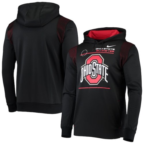 Ohio State Buckeyes Nike 2021 Team Sideline Performance Pullover Hoodie - Black
