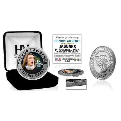 Trevor Lawrence Jacksonville Jaguars Highland Mint 2021 NFL Draft First Overall Pick Silver Mint Coin