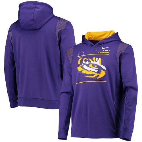 LSU Tigers Nike 2021 Team Sideline Performance Pullover Hoodie - Purple
