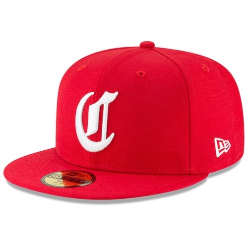Cincinnati Reds New Era Cooperstown Collection Logo 59FIFTY Fitted Hat - Red