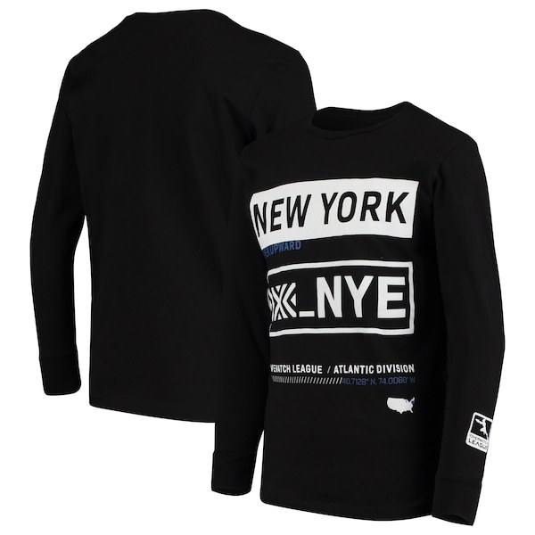 New York Excelsior Youth Overwatch League Double Down Long Sleeve T-Shirt - Black
