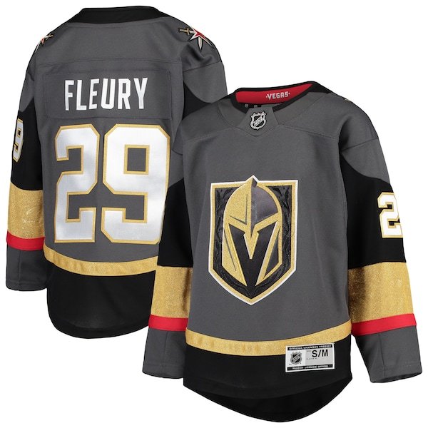 Marc-Andre Fleury Vegas Golden Knights Youth Premier Player Jersey - Gray