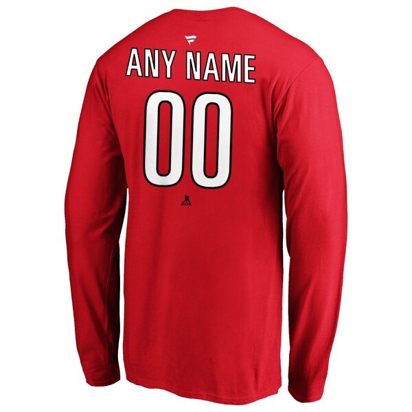 Carolina Hurricanes Fanatics Branded Authentic Personalized Long Sleeve T-Shirt - Red