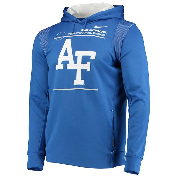 Air Force Falcons Nike 2021 Team Sideline Performance Pullover Hoodie - Royal
