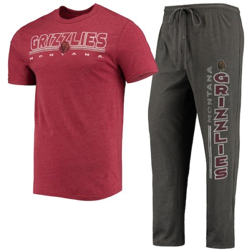 Montana Grizzlies Concepts Sport Meter T-Shirt & Pants Sleep Set - Heathered Charcoal/Maroon