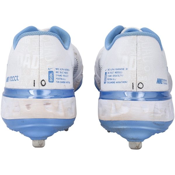 J.T. Realmuto Philadelphia Phillies Fanatics Authentic Game-Used White/Light Blue Cleats from the 2021 MLB Season