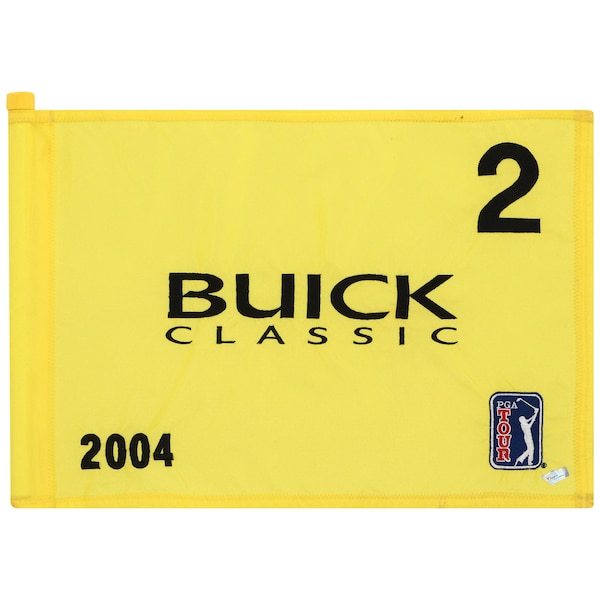 PGA TOUR Fanatics Authentic Event-Used #2 Yellow Pin Flag from The Buick Classic on June 10th to 13th, 2004