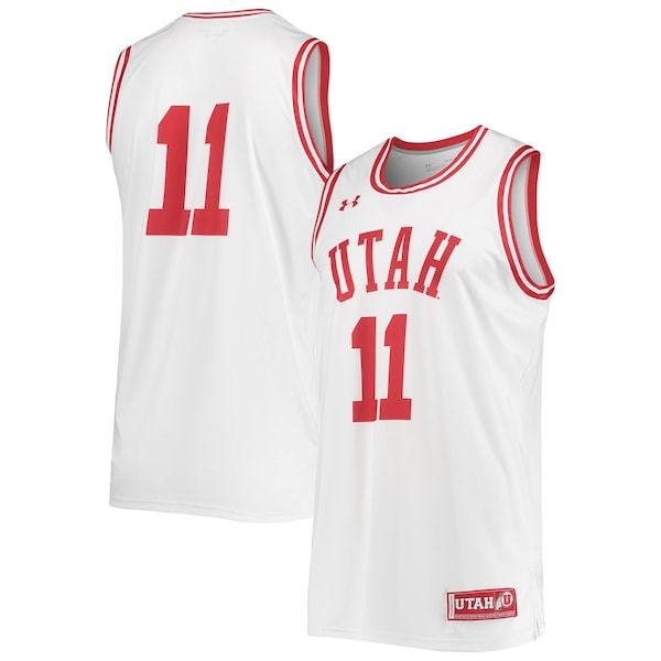 #11 Utah Utes Under Armour Replica Basketball Jersey - White