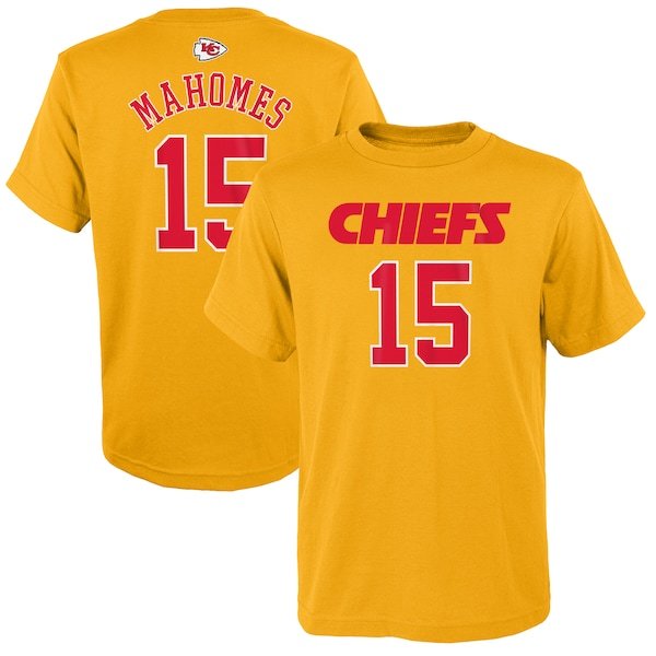 Patrick Mahomes Kansas City Chiefs Youth Fashion Name & Number T-Shirt - Yellow