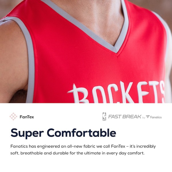 Houston Rockets Fanatics Branded Youth Fast Break Custom Replica Jersey Red - Icon Edition