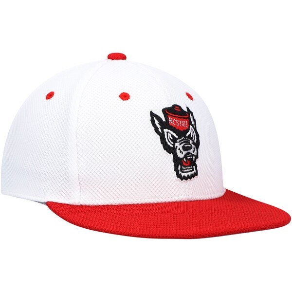 NC State Wolfpack adidas On-Field Baseball Fitted Hat - White/Red