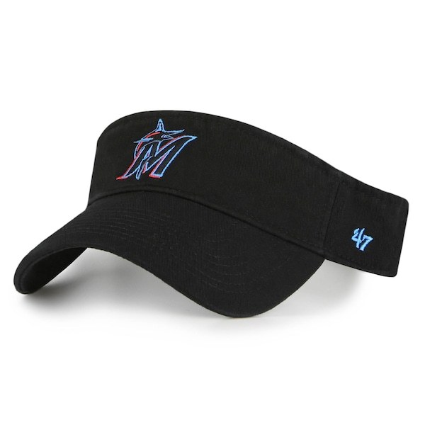 Miami Marlins '47 Clean Up Logo Visor - Black