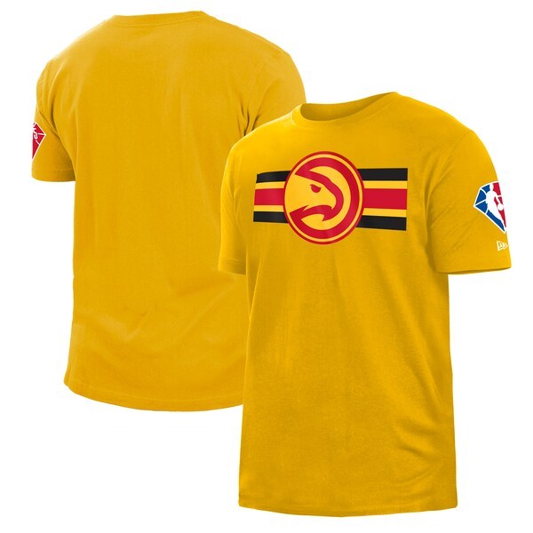 Atlanta Hawks New Era 2021/22 City Edition Brushed Jersey T-Shirt - Yellow