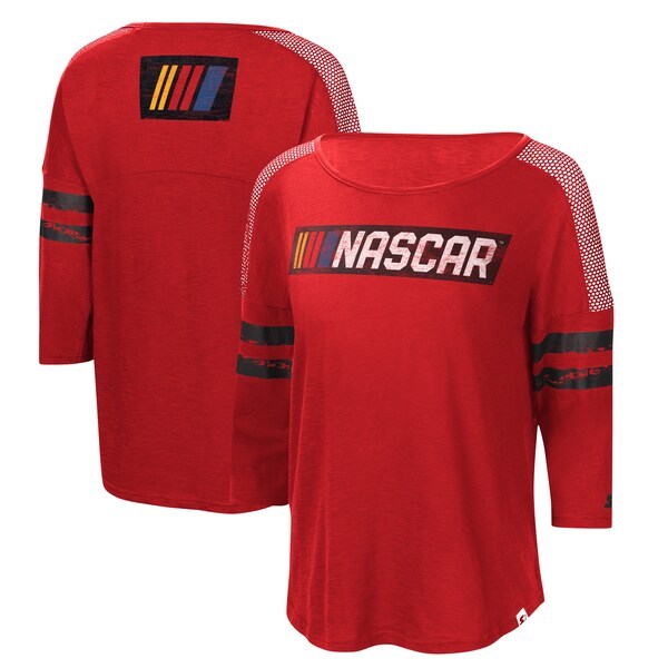 NASCAR Starter Women's Highlight 3/4-Sleeve Scoop Neck T-Shirt - Red/Black