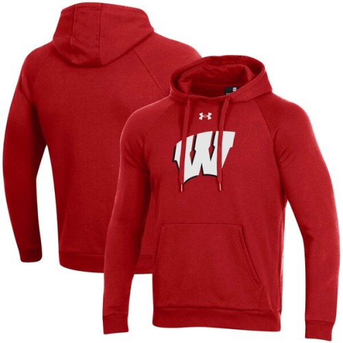 Wisconsin Badgers Under Armour Primary School Logo All Day Raglan Pullover Hoodie - Red