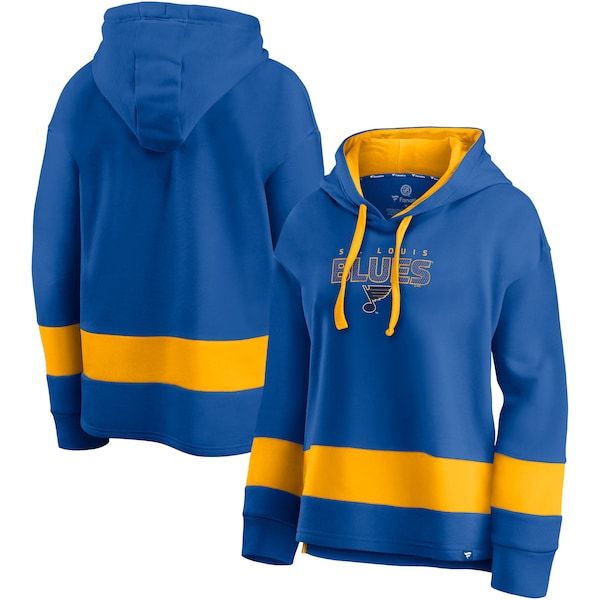St. Louis Blues Fanatics Branded Women's Colors of Pride Colorblock Pullover Hoodie - Blue/Gold