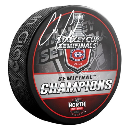 Cole Caufield Montreal Canadiens Fanatics Authentic Autographed 2021 Stanley Cup Semifinal Champions Hockey Puck