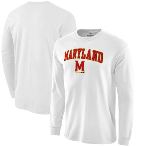 Maryland Terrapins Fanatics Branded Campus Logo Long Sleeve T-Shirt - White