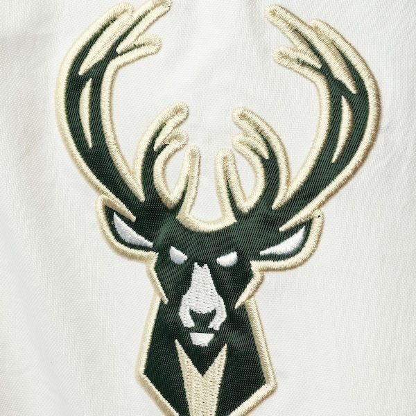 Milwaukee Bucks Starter The Pro III Quarter-Zip Hoodie Jacket - White/Hunter Green