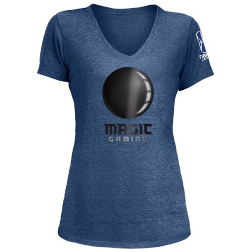 Magic Gaming New Era Women's NBA 2K League Logo Wordmark Tri-Blend V-Neck T-Shirt - Heather Royal